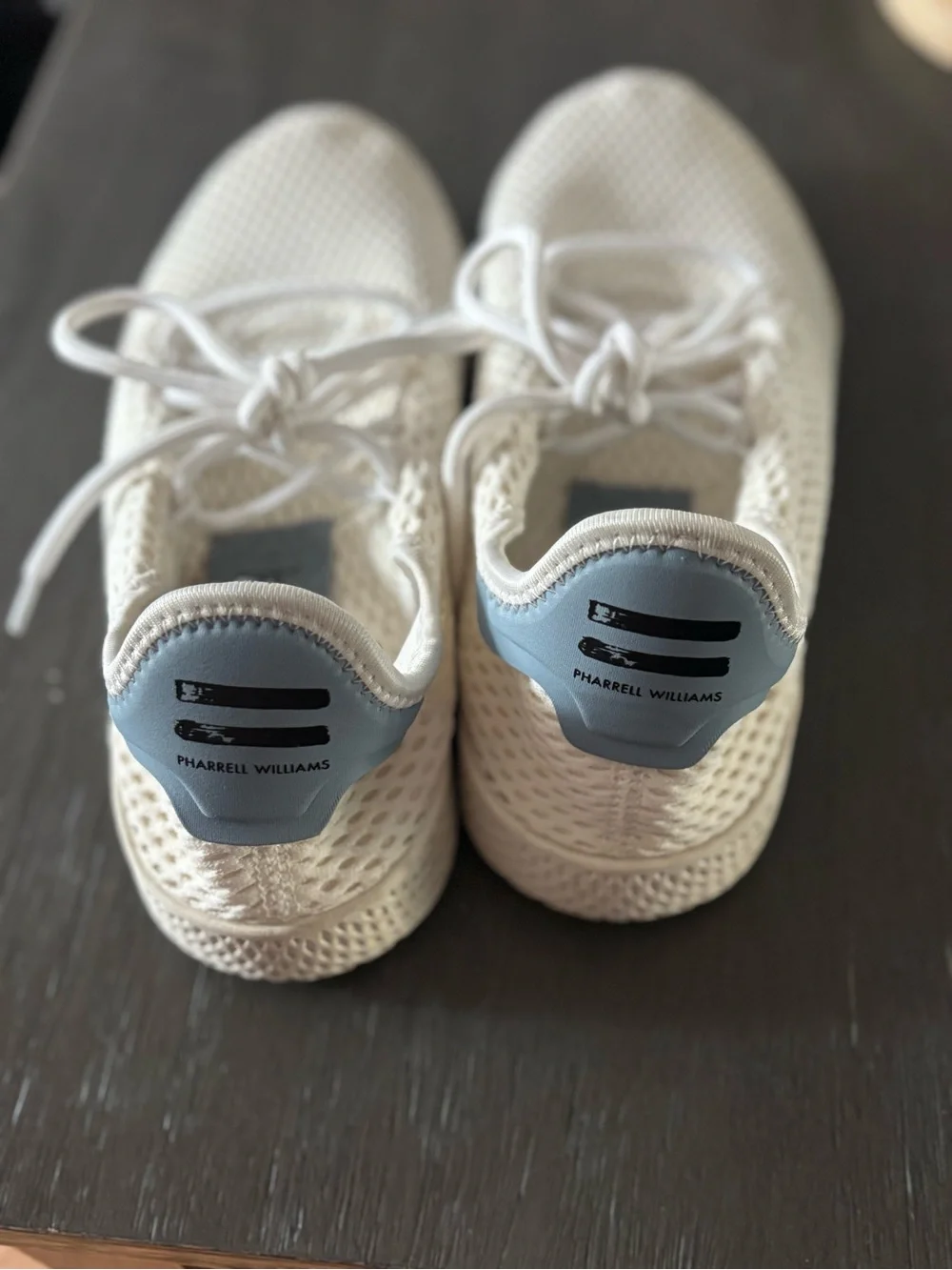 adidas Pharrell Williams Hu Men’s Cream Knit Lace-Up Sneakers